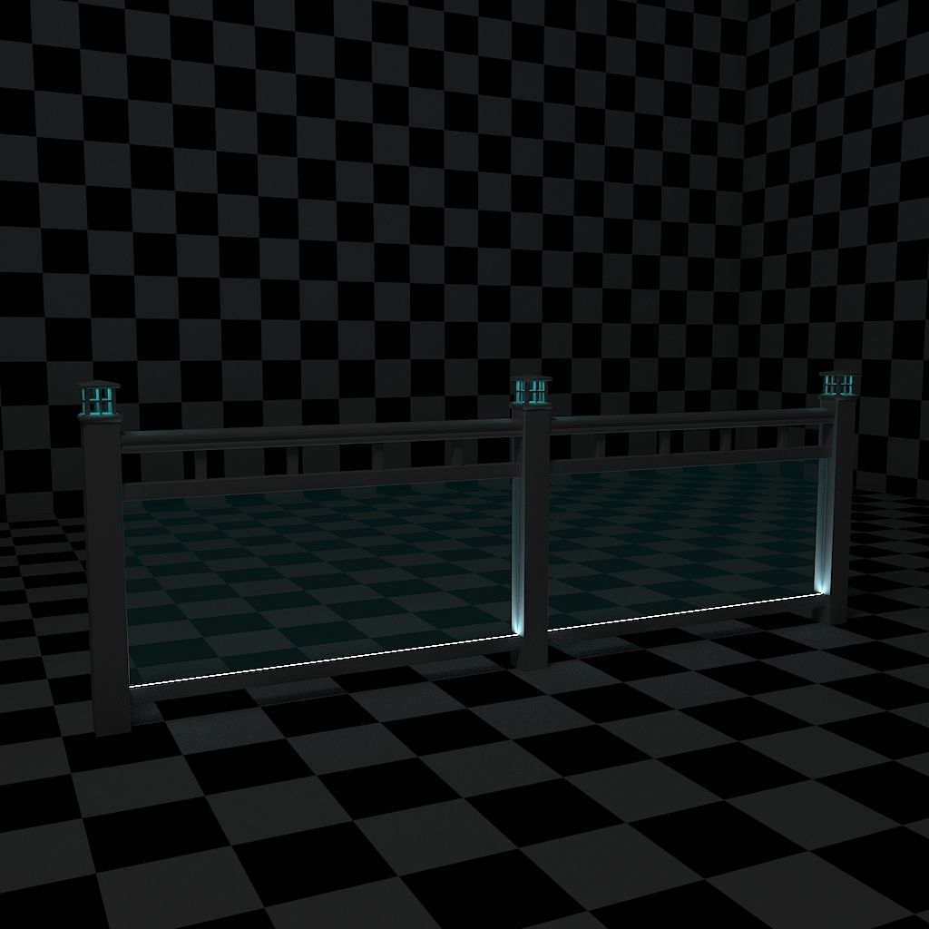 Glass Railing - Style 3 3D model_19