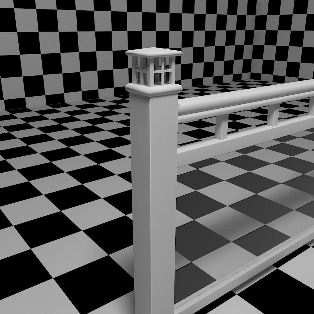 Glass Railing - Style 3 3D model_2