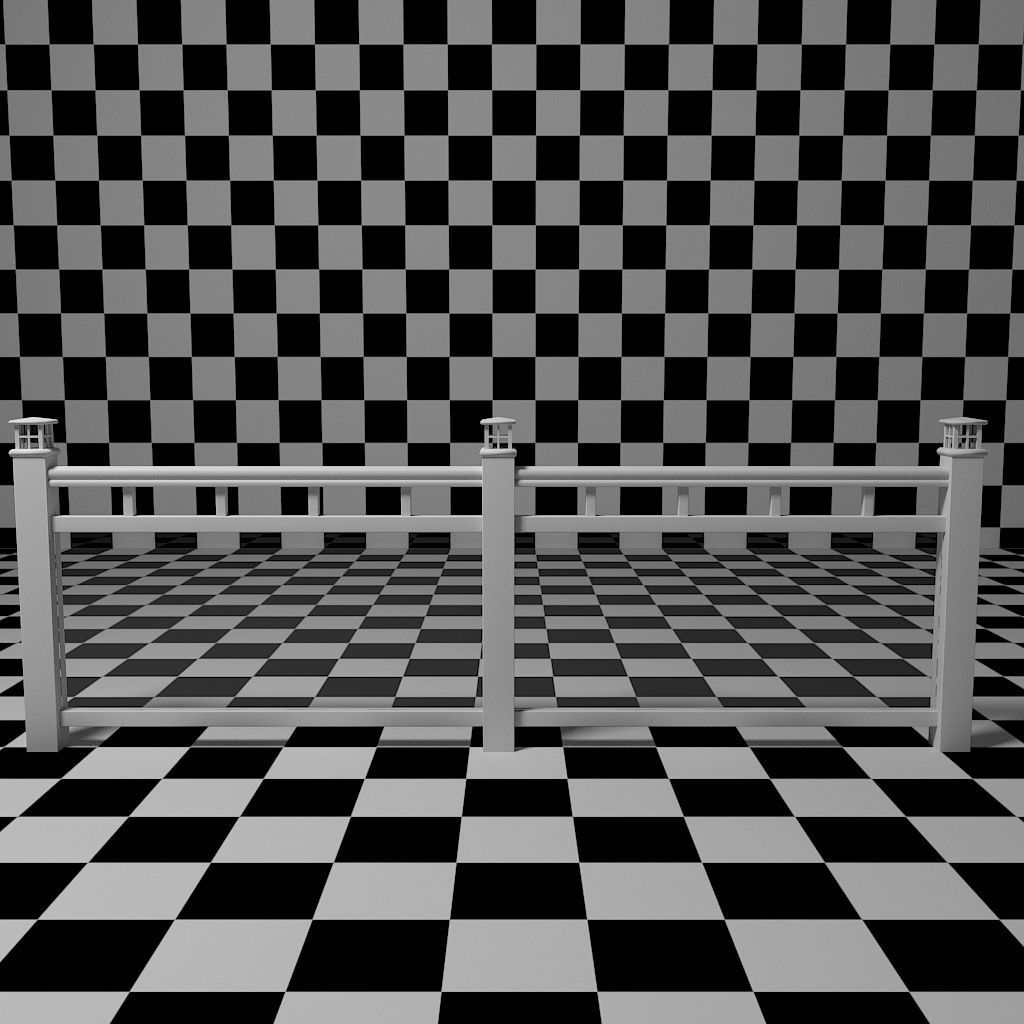 Glass Railing - Style 3 3D model_8