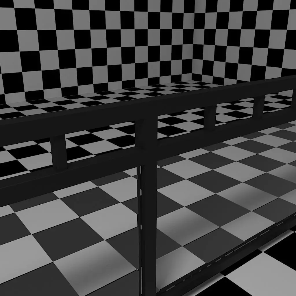 Glass Railing - Style 4 3D model_0