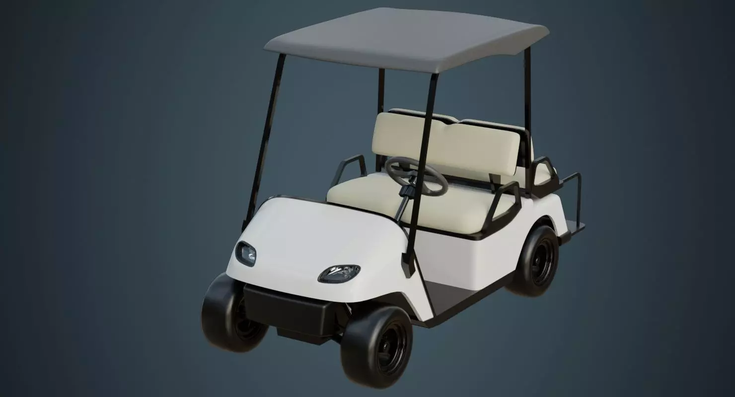 Golf Cart 1 Untextured 3D model_0