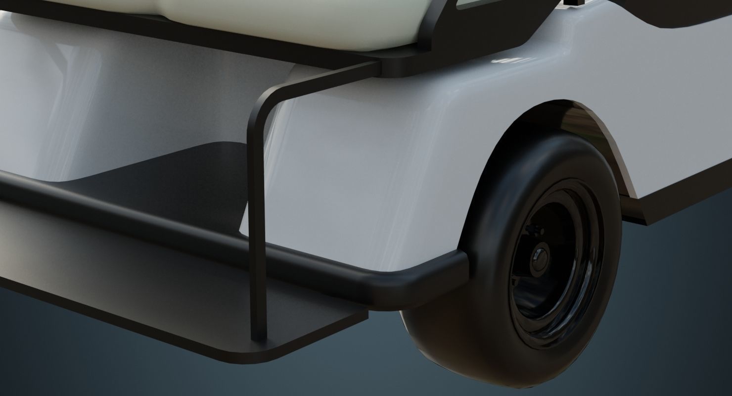 Golf Cart 1 Untextured 3D model_8