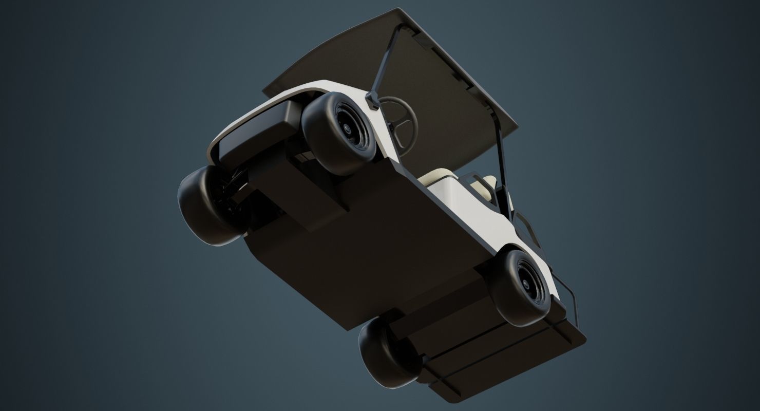 Golf Cart 1 Untextured 3D model_4