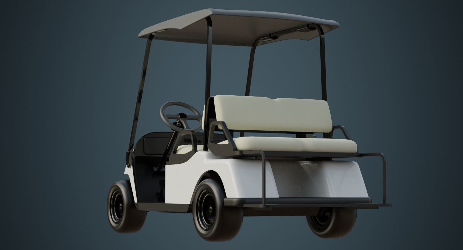 Golf Cart 1 Untextured 3D model_3