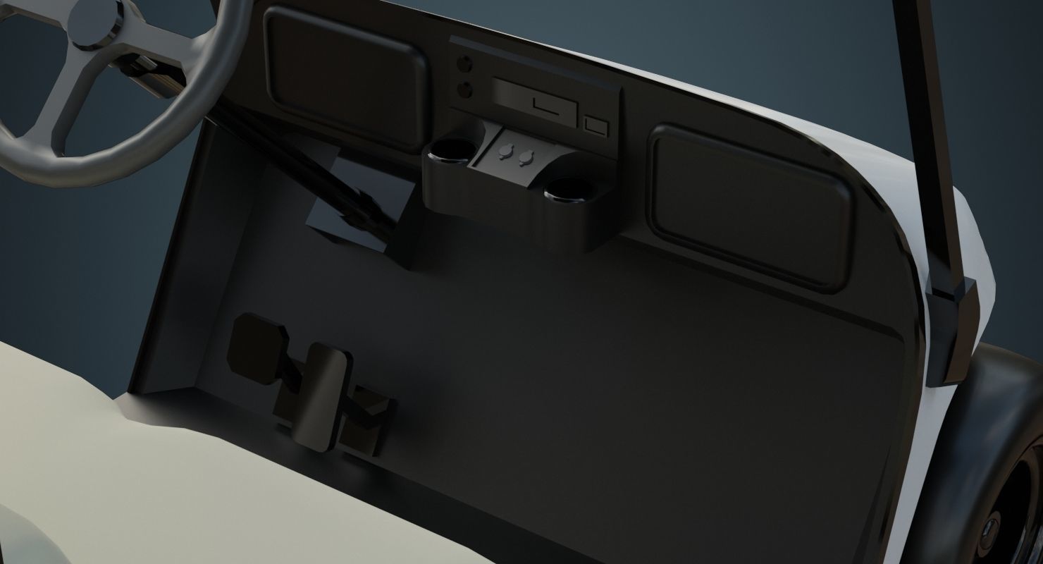 Golf Cart 1 Untextured 3D model_7