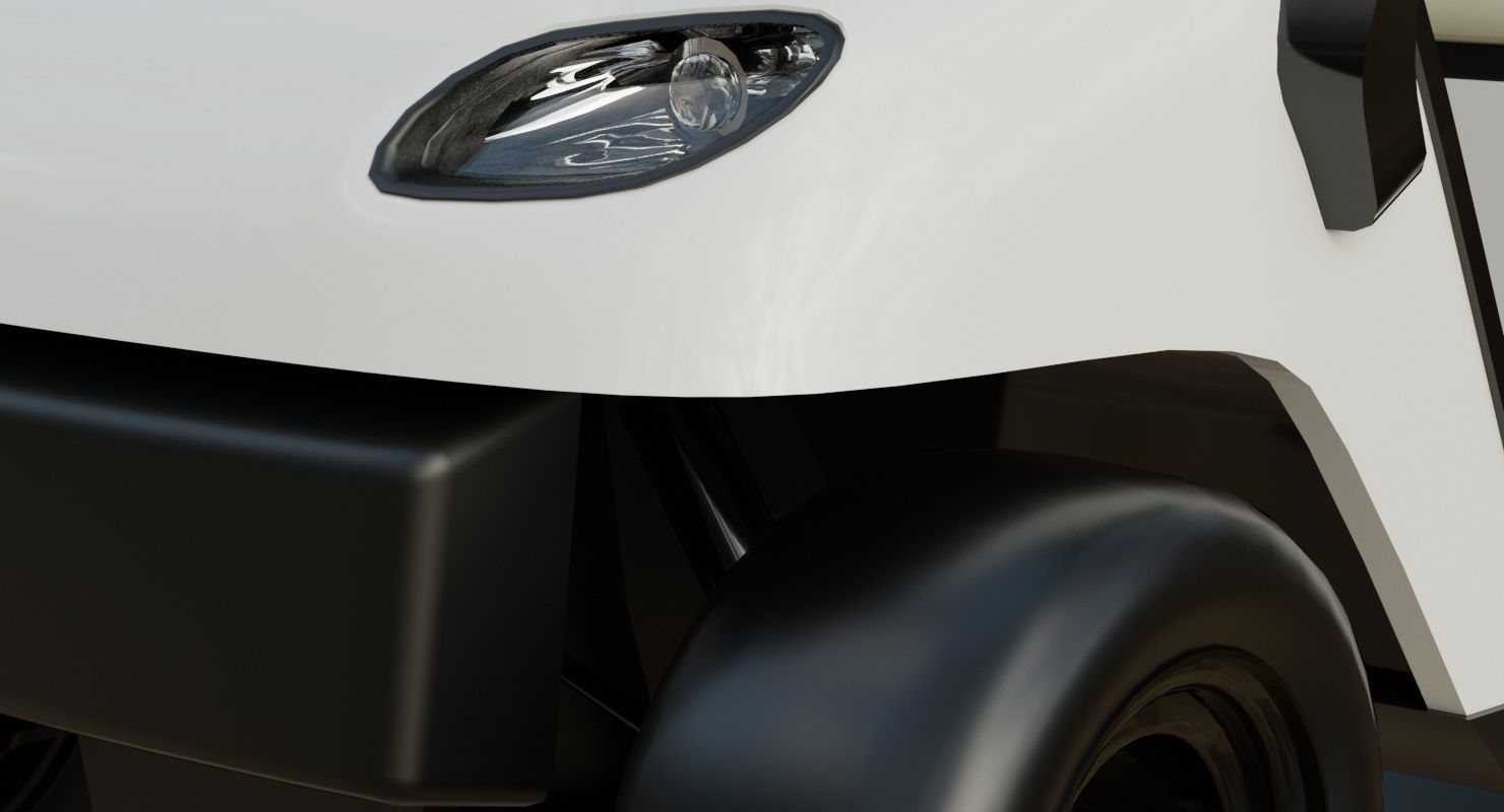 Golf Cart 1 Untextured 3D model_6