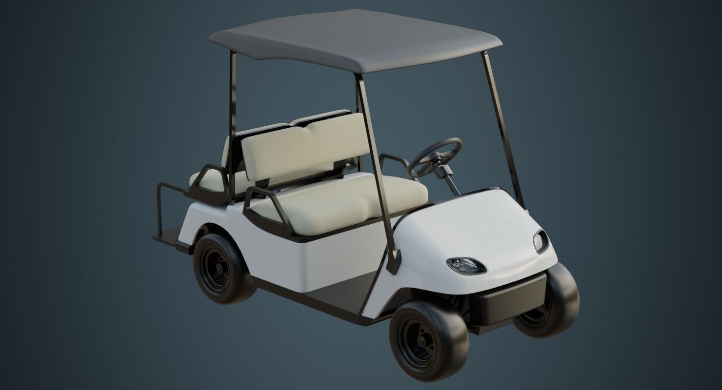 Golf Cart 1 Untextured 3D model_1