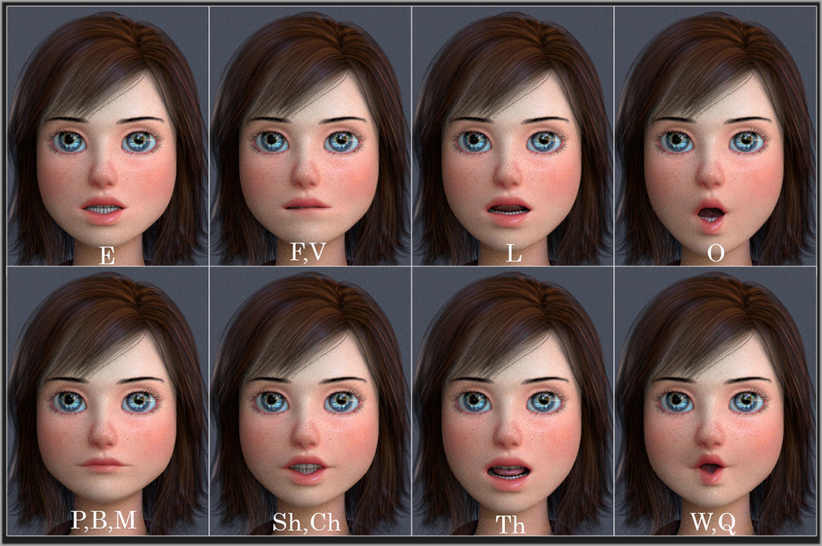 Jasmin Cartoon Girl  3D model_27
