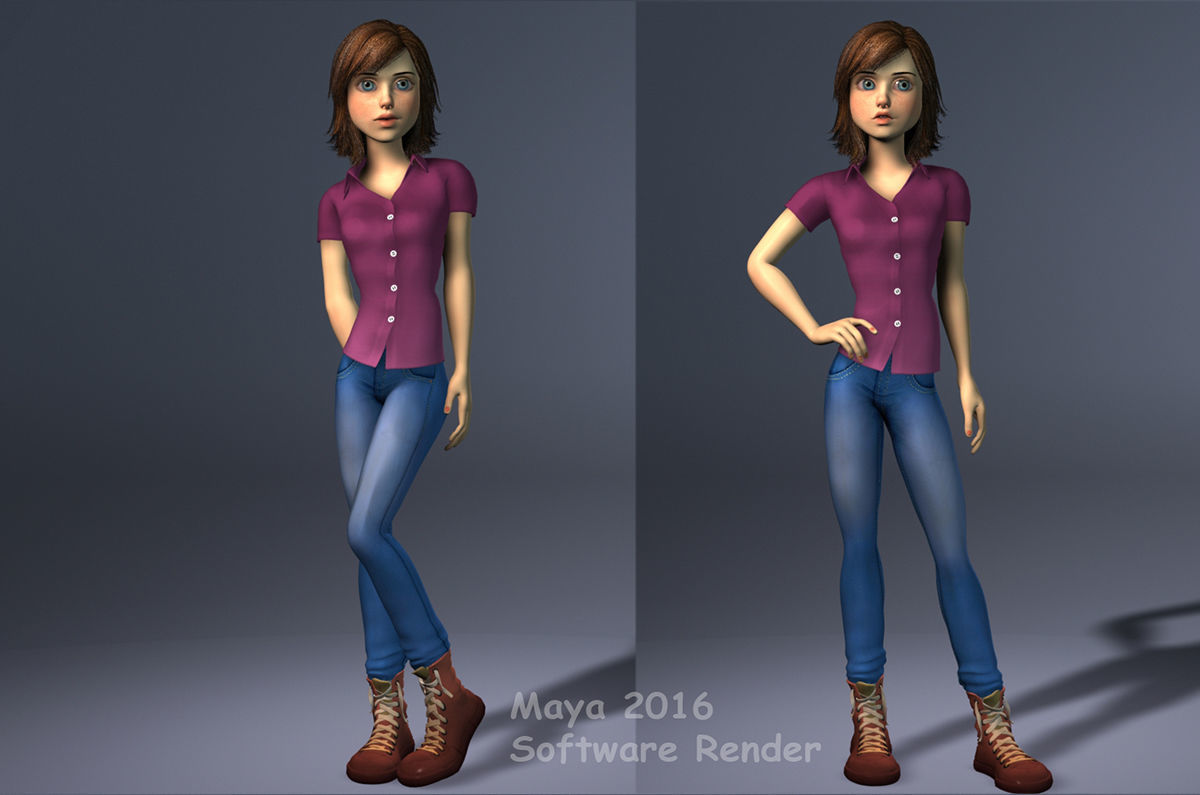 Jasmin Cartoon Girl  3D model_18
