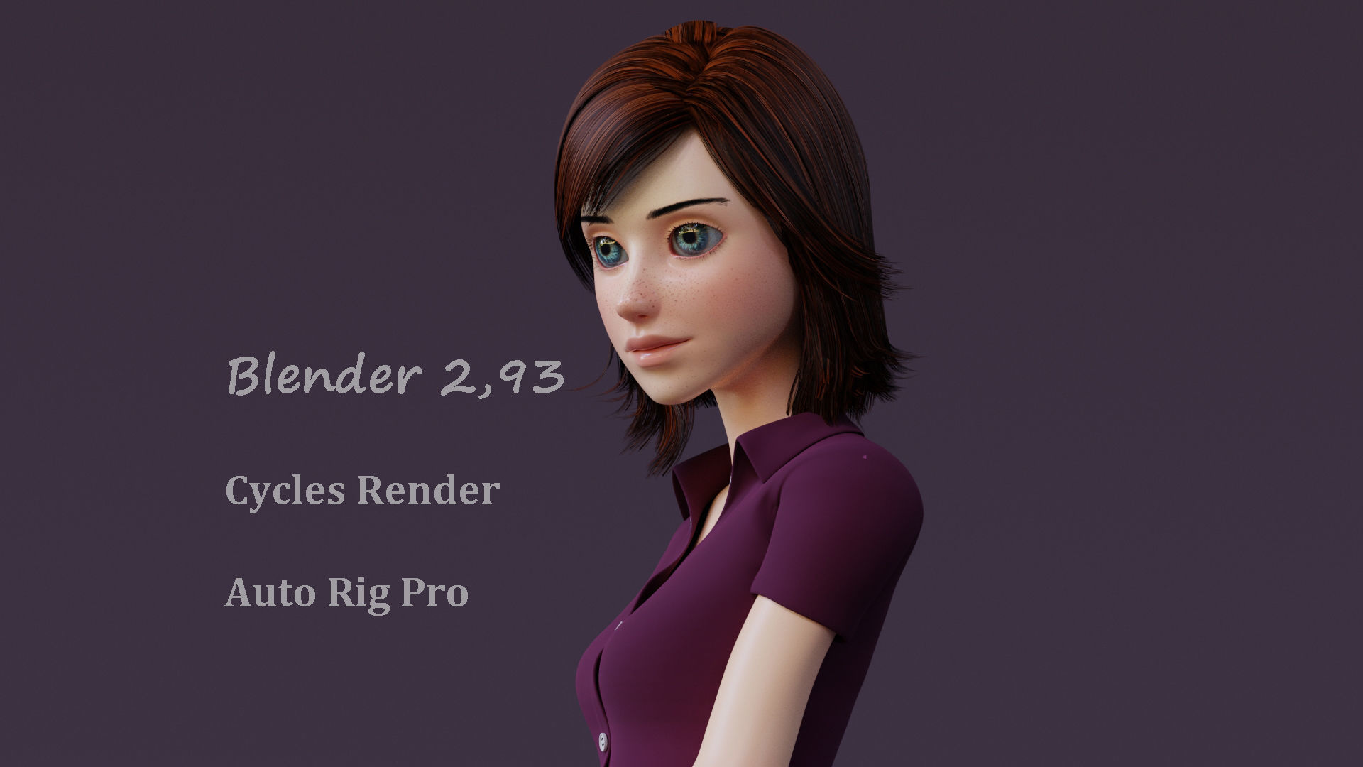 Jasmin Cartoon Girl  3D model_14
