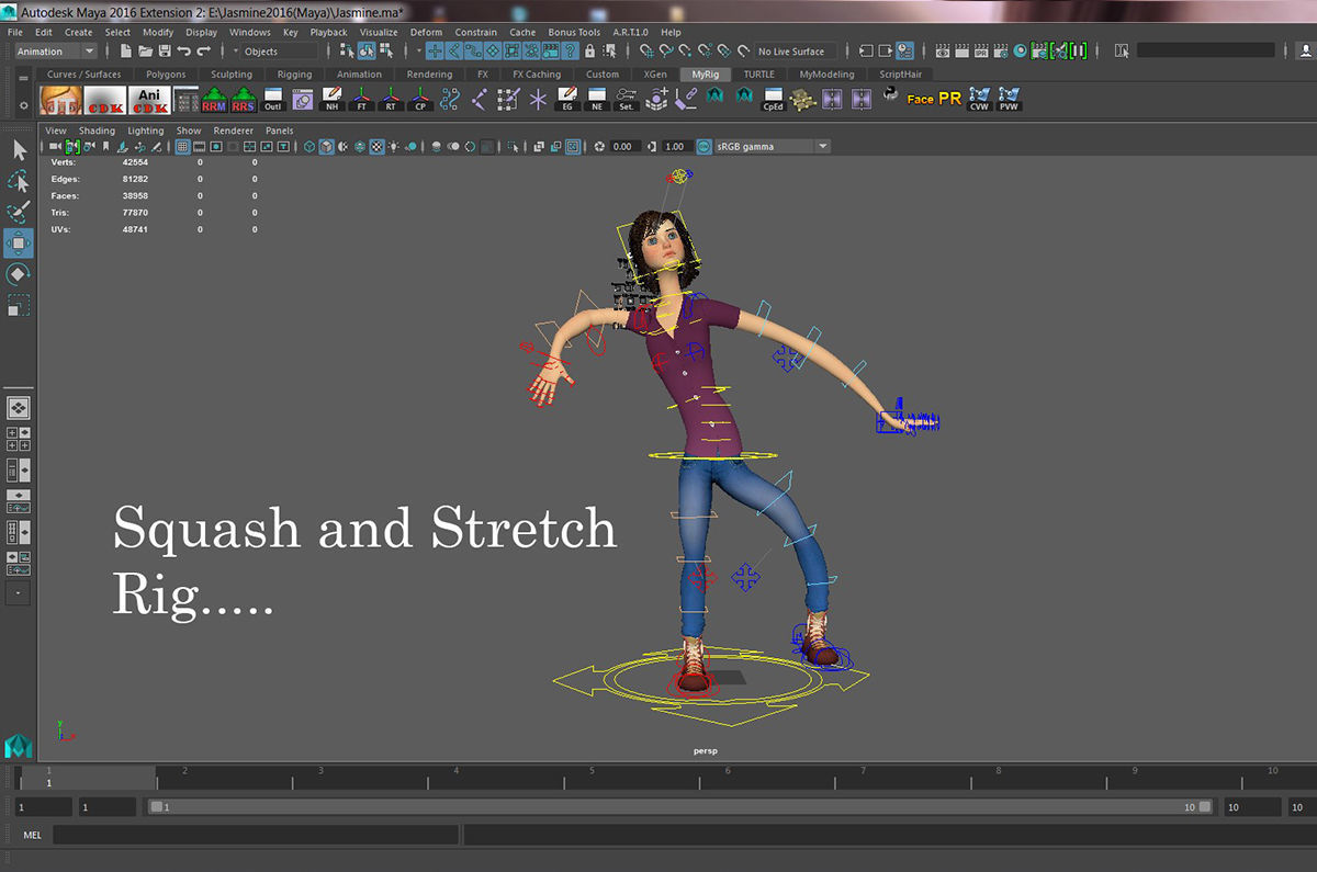 Jasmin Cartoon Girl  3D model_36