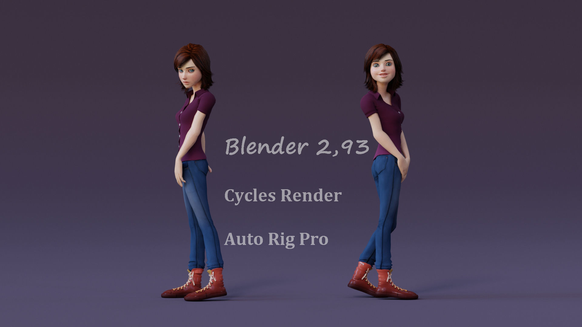 Jasmin Cartoon Girl  3D model_11
