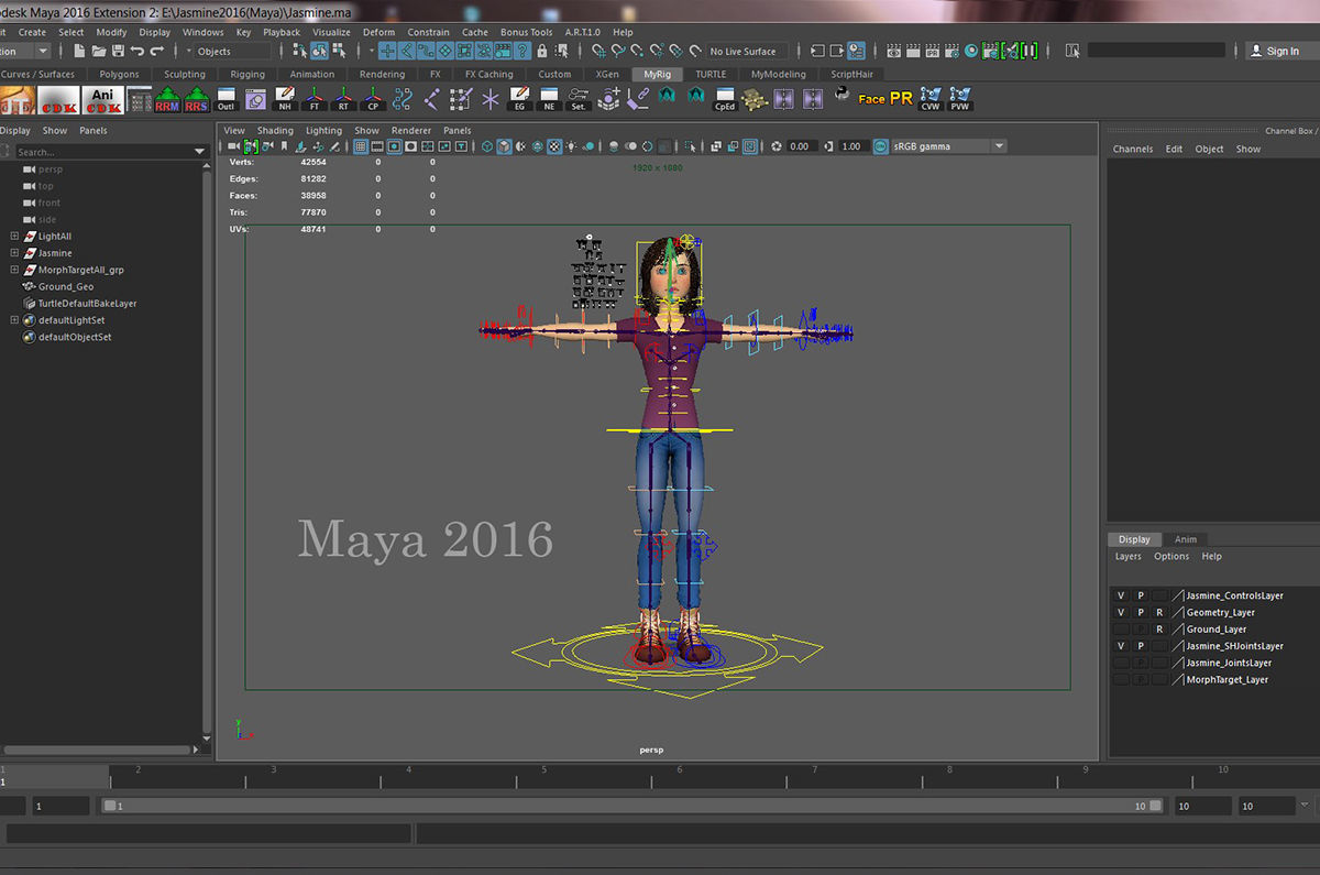 Jasmin Cartoon Girl  3D model_34