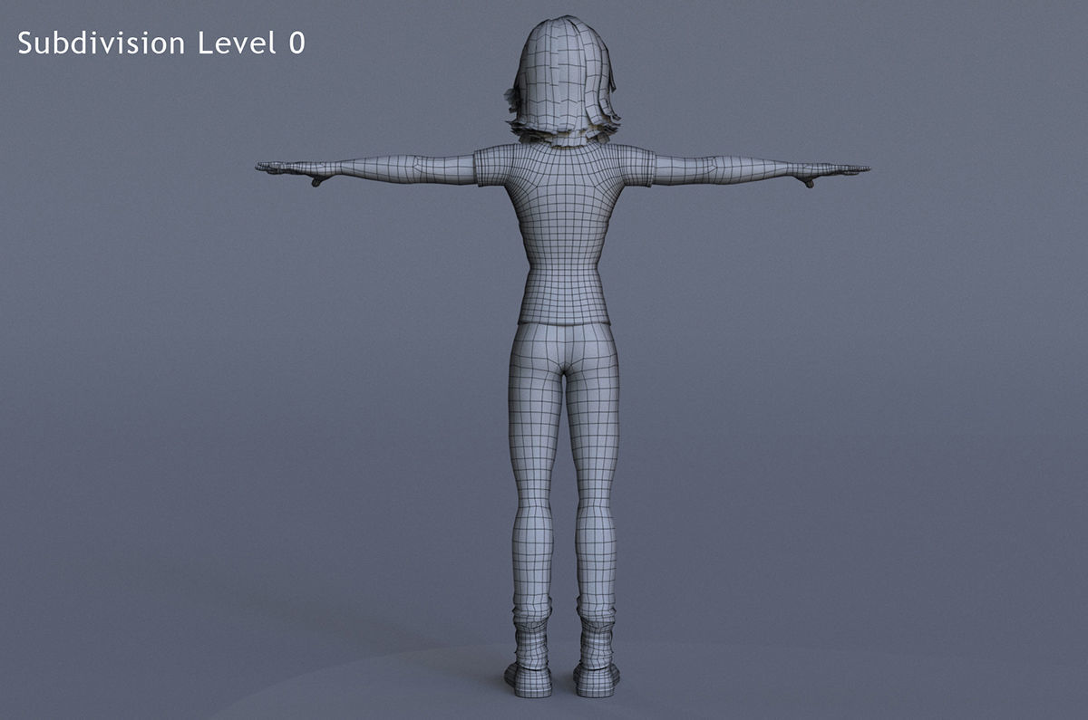 Jasmin Cartoon Girl  3D model_23