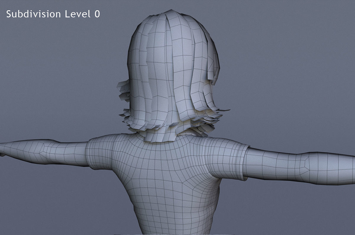Jasmin Cartoon Girl  3D model_21