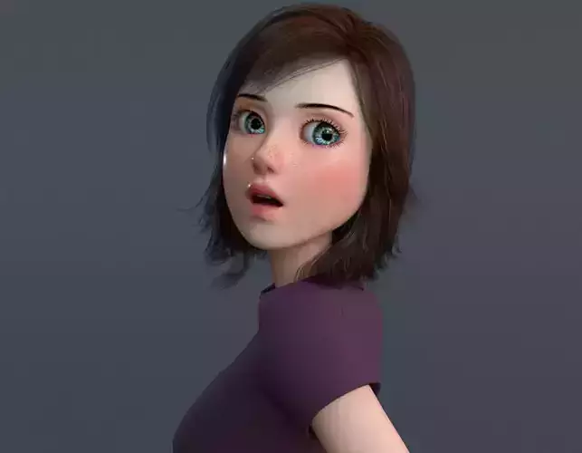 Jasmin Cartoon Girl  3D model