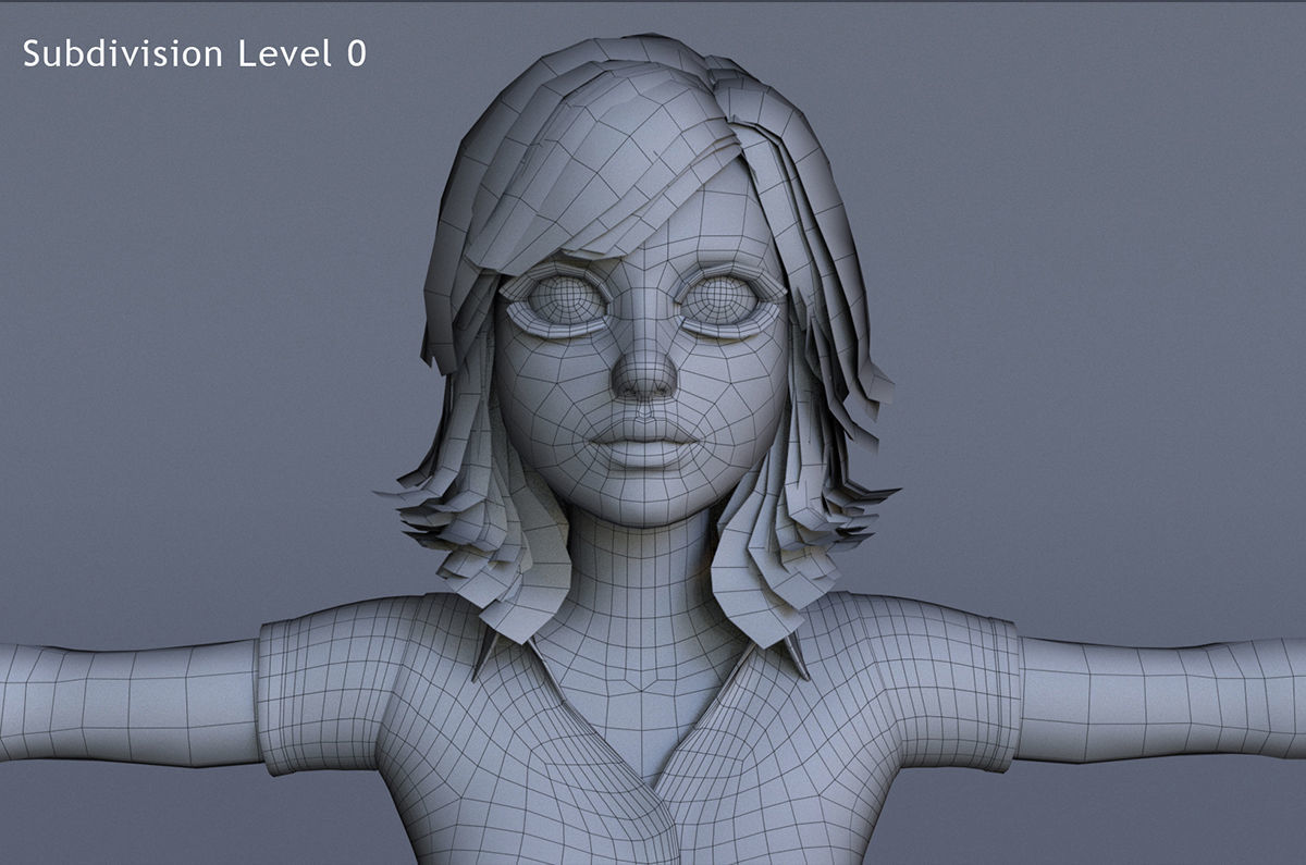 Jasmin Cartoon Girl  3D model_19