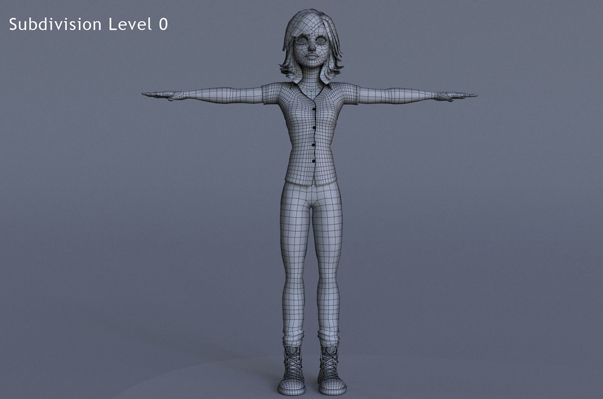 Jasmin Cartoon Girl  3D model_24