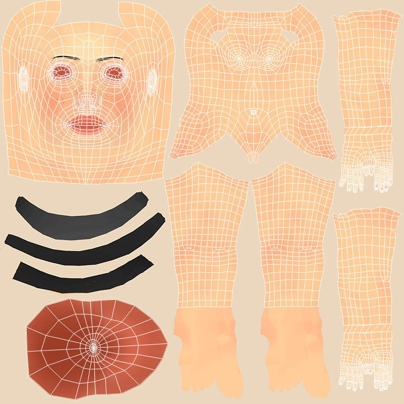 Jasmin Cartoon Girl  3D model_29