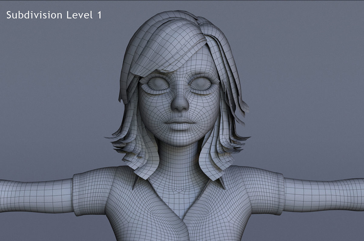 Jasmin Cartoon Girl  3D model_20