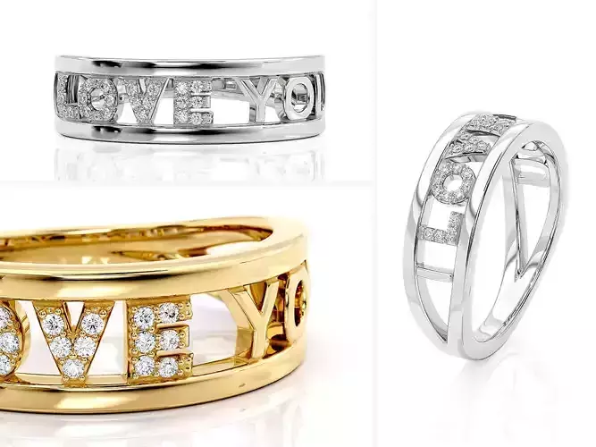 Love You Ring 2 3D print model