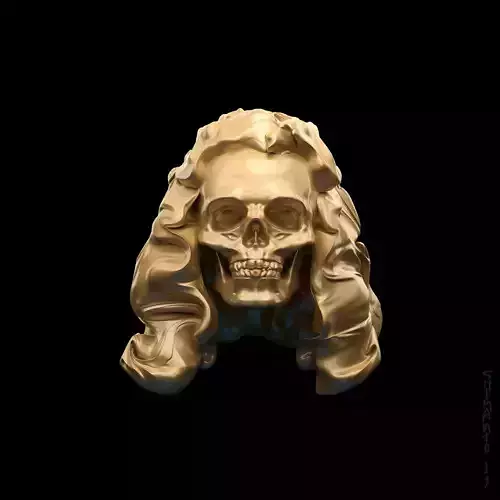 Hairy Skull sculpted model