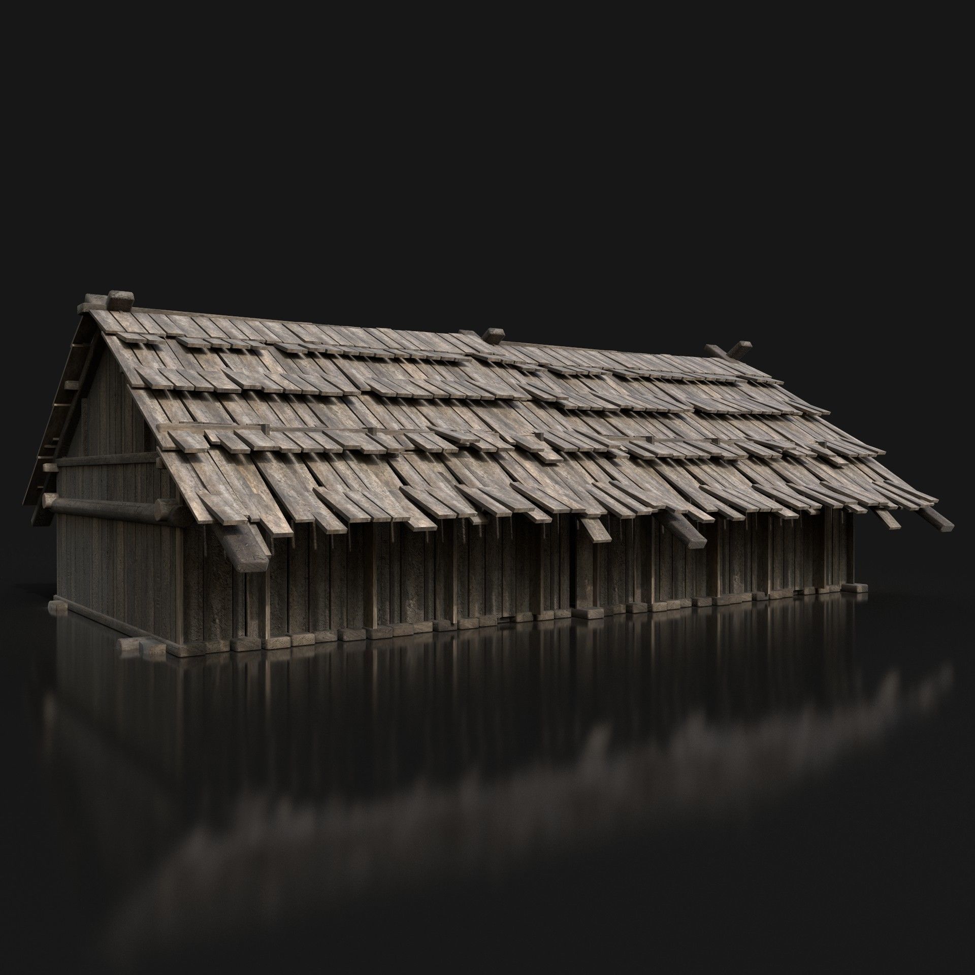 Viking Barn Cottage Hut Northern Fantasy Next Gen AAA Low-poly 3D model_3