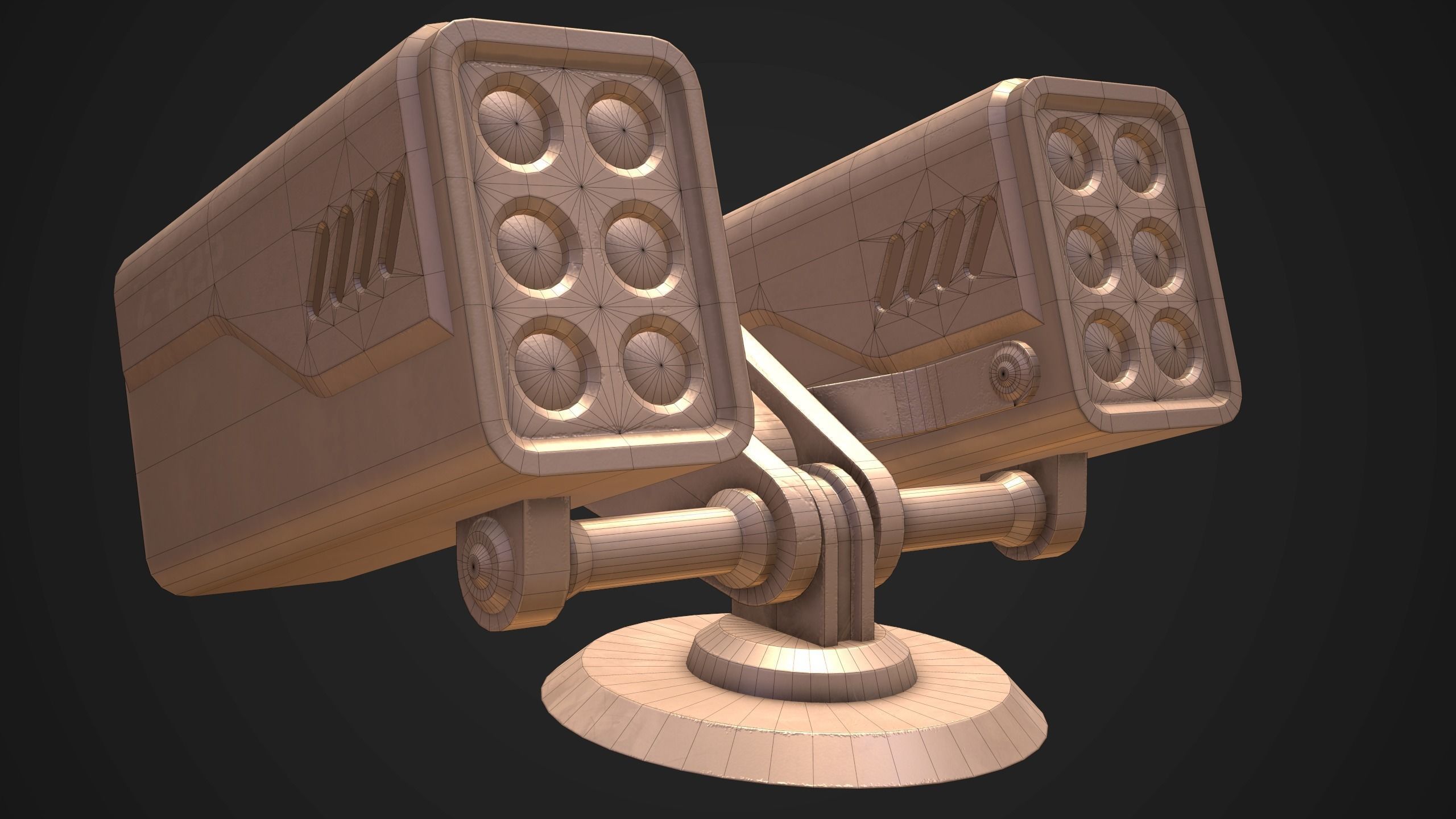 Sci-Fi Armored Military Rocket Launcher PBR Low-poly 3D model_21