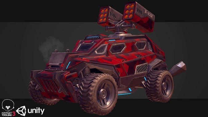 Sci-Fi Armored Military Rocket Launcher PBR Low-poly 3D model
