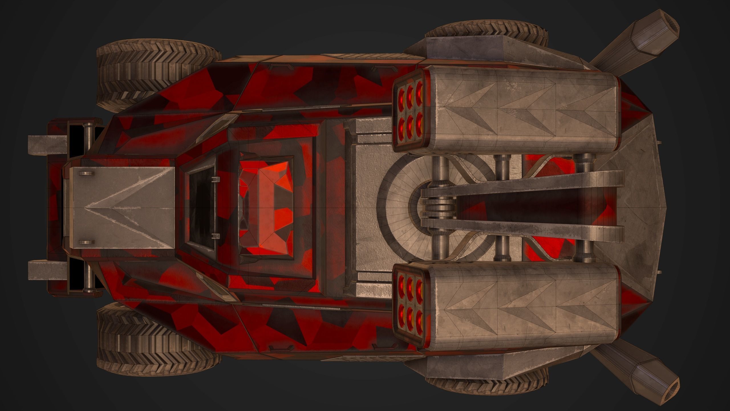 Sci-Fi Armored Military Rocket Launcher PBR Low-poly 3D model_19