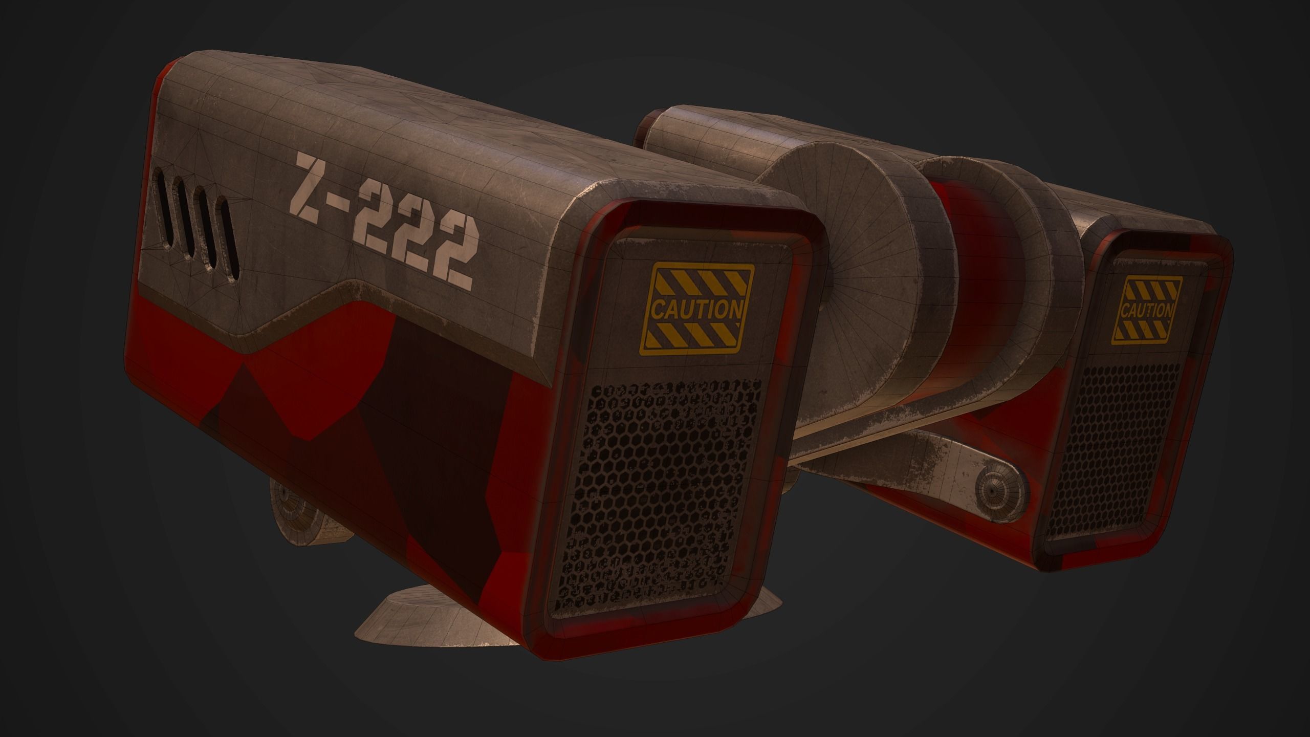 Sci-Fi Armored Military Rocket Launcher PBR Low-poly 3D model_25