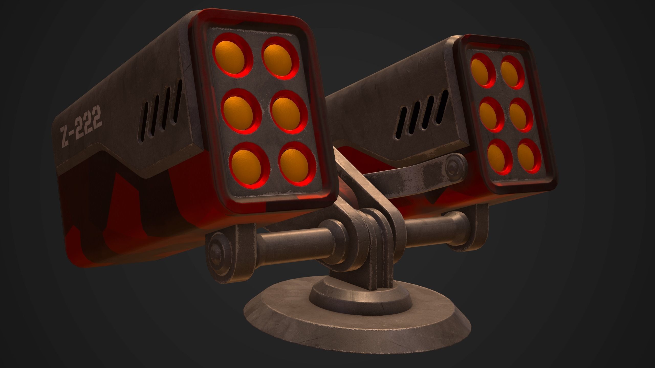 Sci-Fi Armored Military Rocket Launcher PBR Low-poly 3D model_20