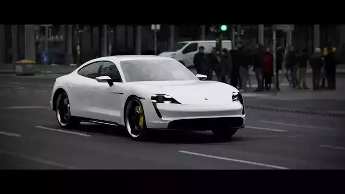 Porsche Taycan Turbo S electric car  3D model