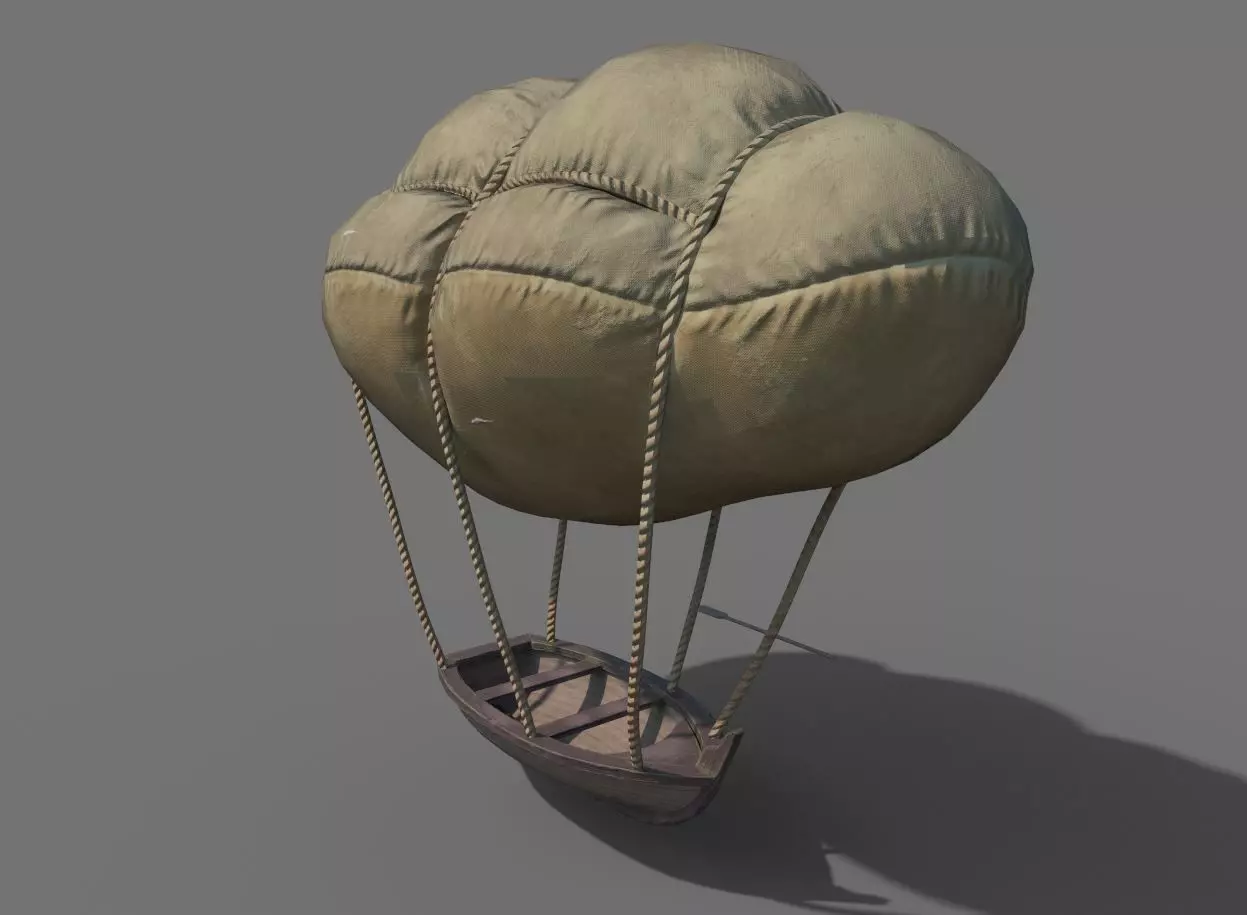 Flying Rowboat Low-poly 3D model