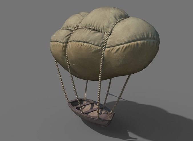 Flying Rowboat Low-poly 3D model