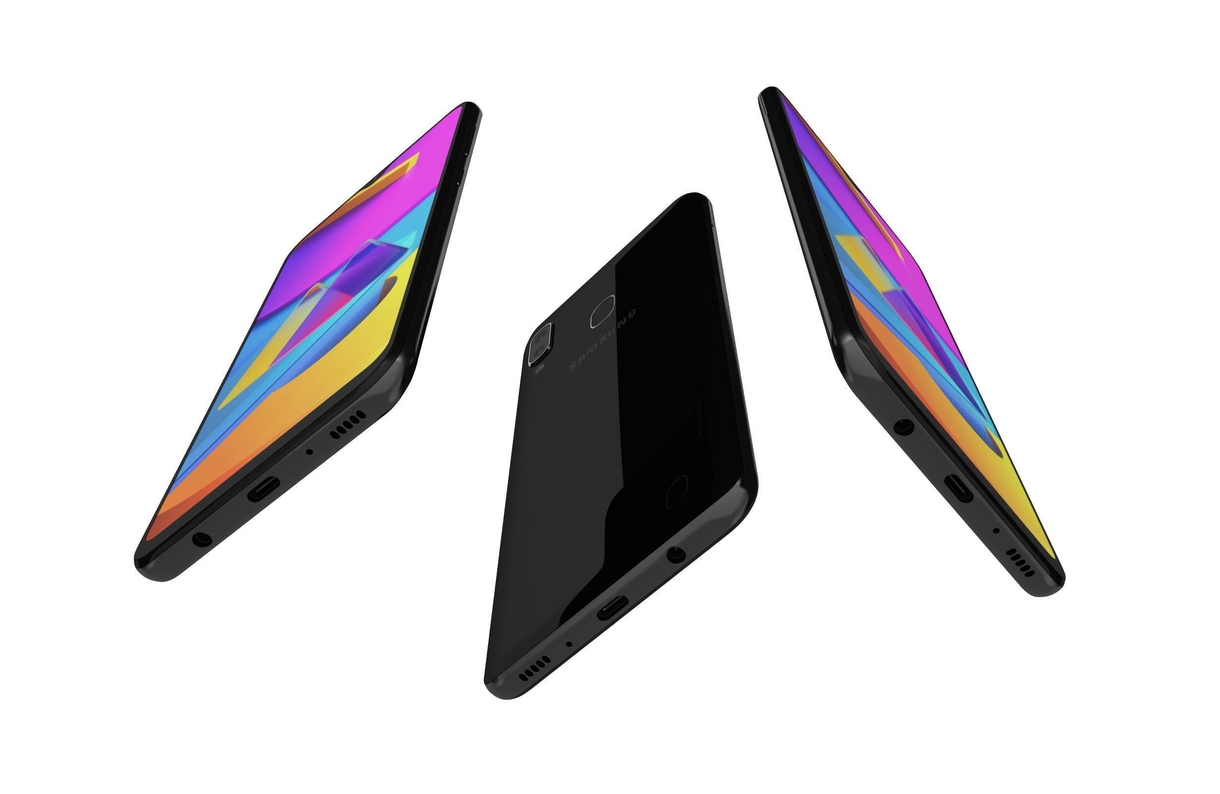 Samsung Galaxy M10s Stainless Black 3D model_1