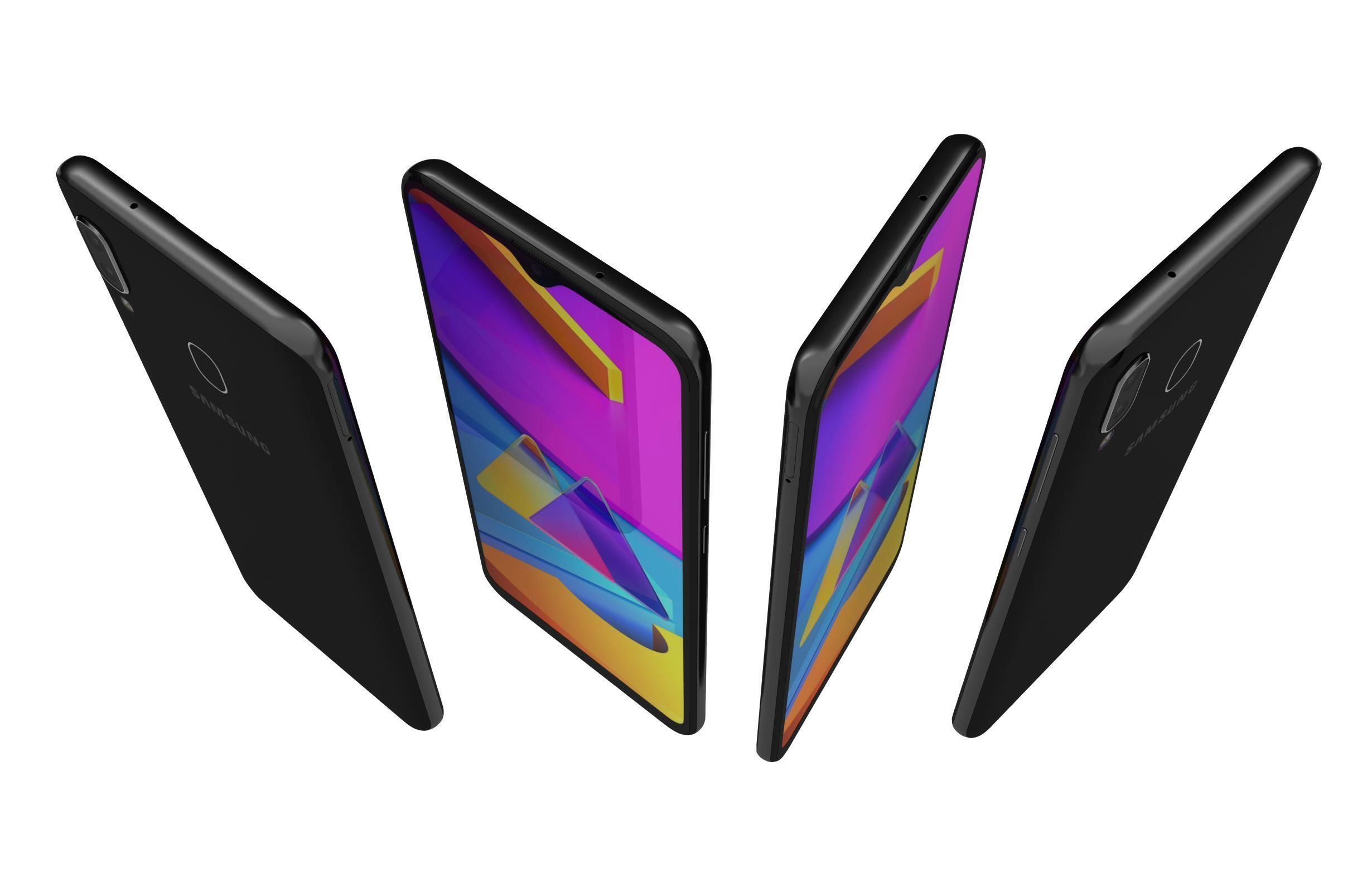Samsung Galaxy M10s Stainless Black 3D model_4