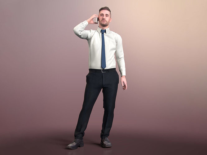 Tony 20377-04 - Animated Talking Business Man Low-poly 3D model