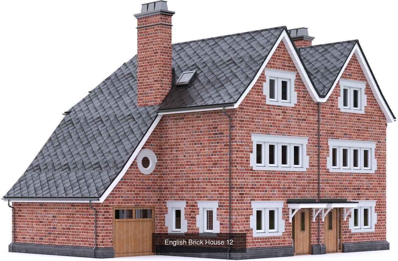 English Brick Houses 3D Model Collection_17