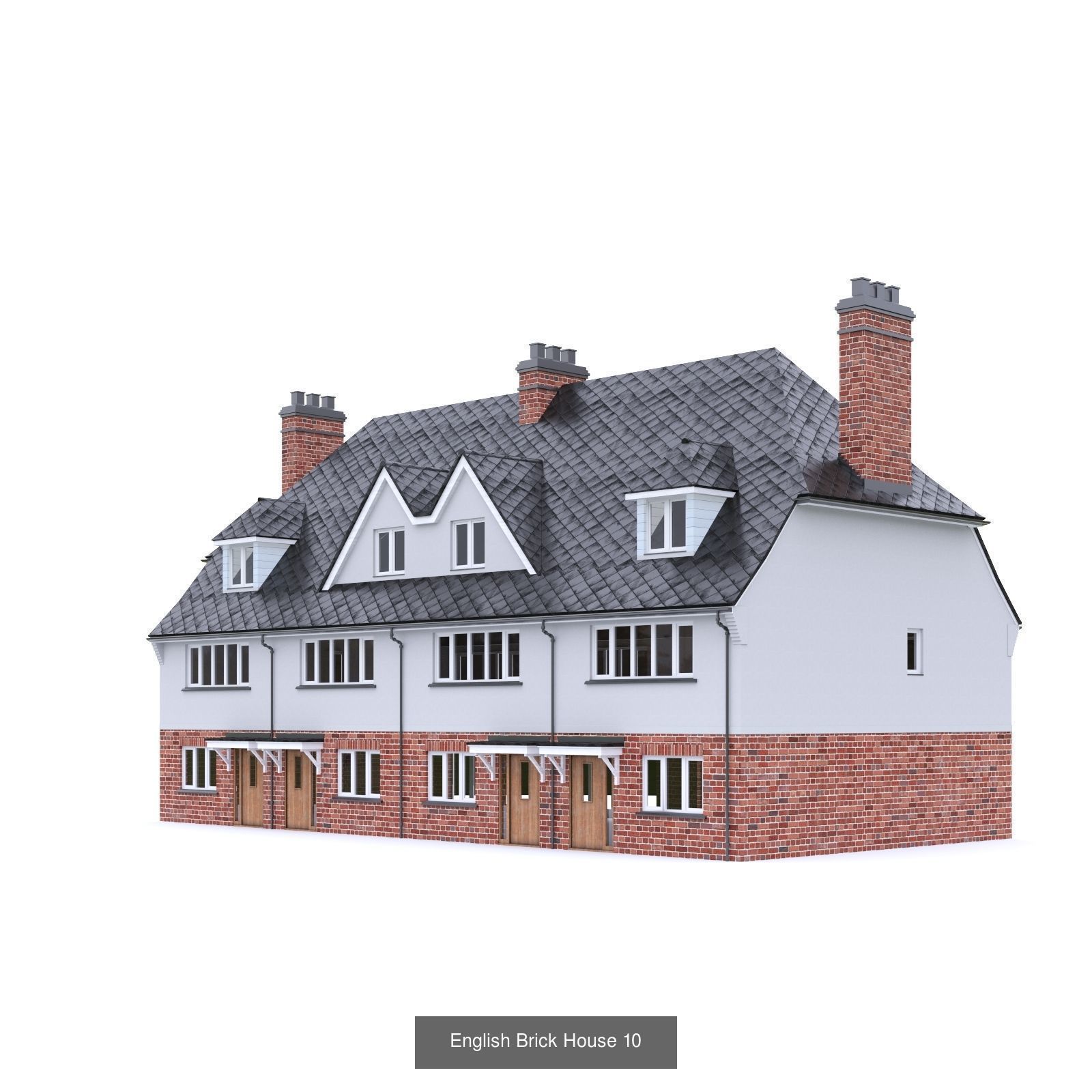 English Brick Houses 3D Model Collection_19