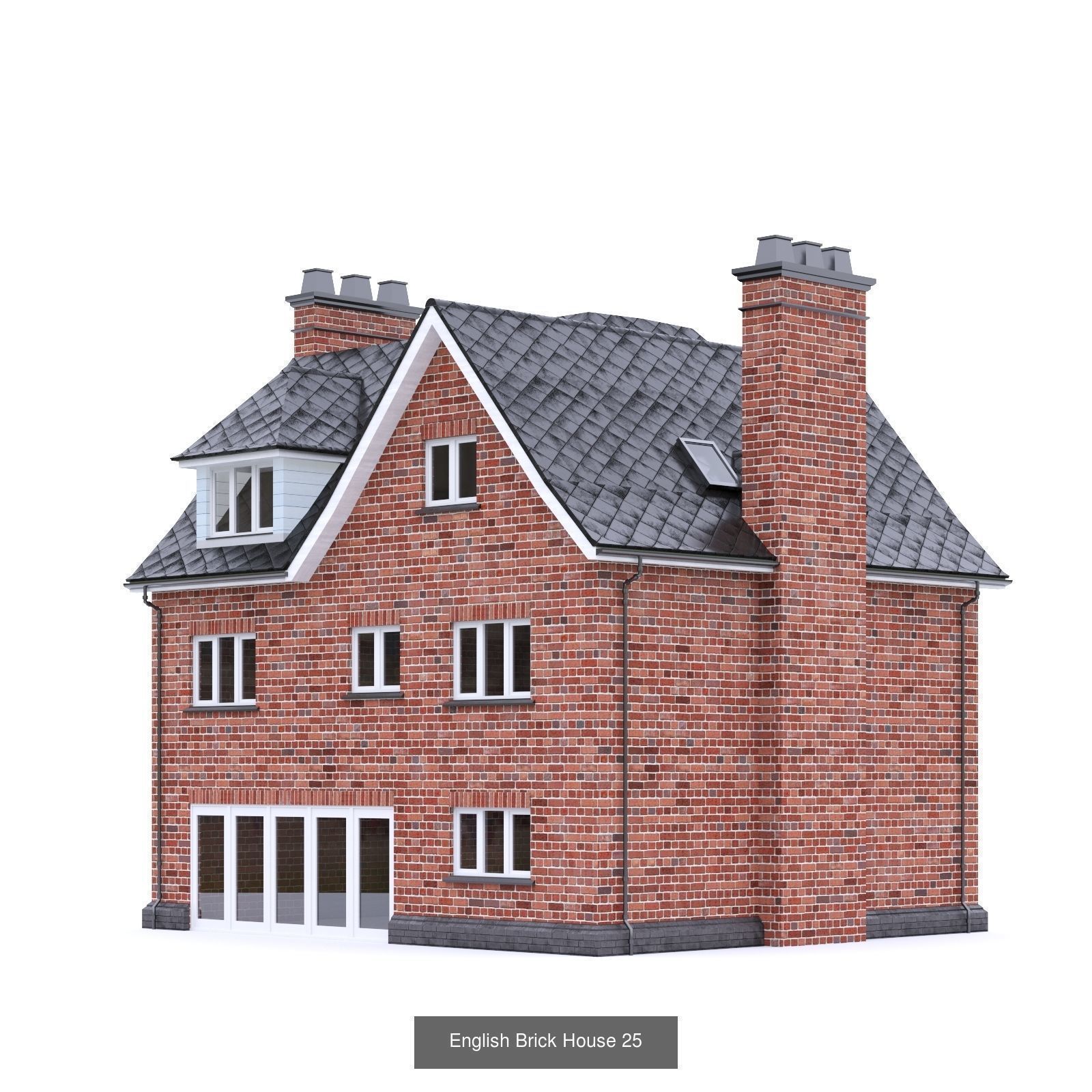 English Brick Houses 3D Model Collection_4