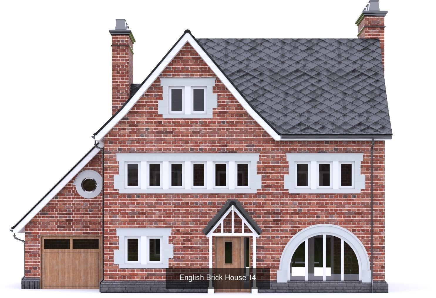 English Brick Houses 3D Model Collection_15