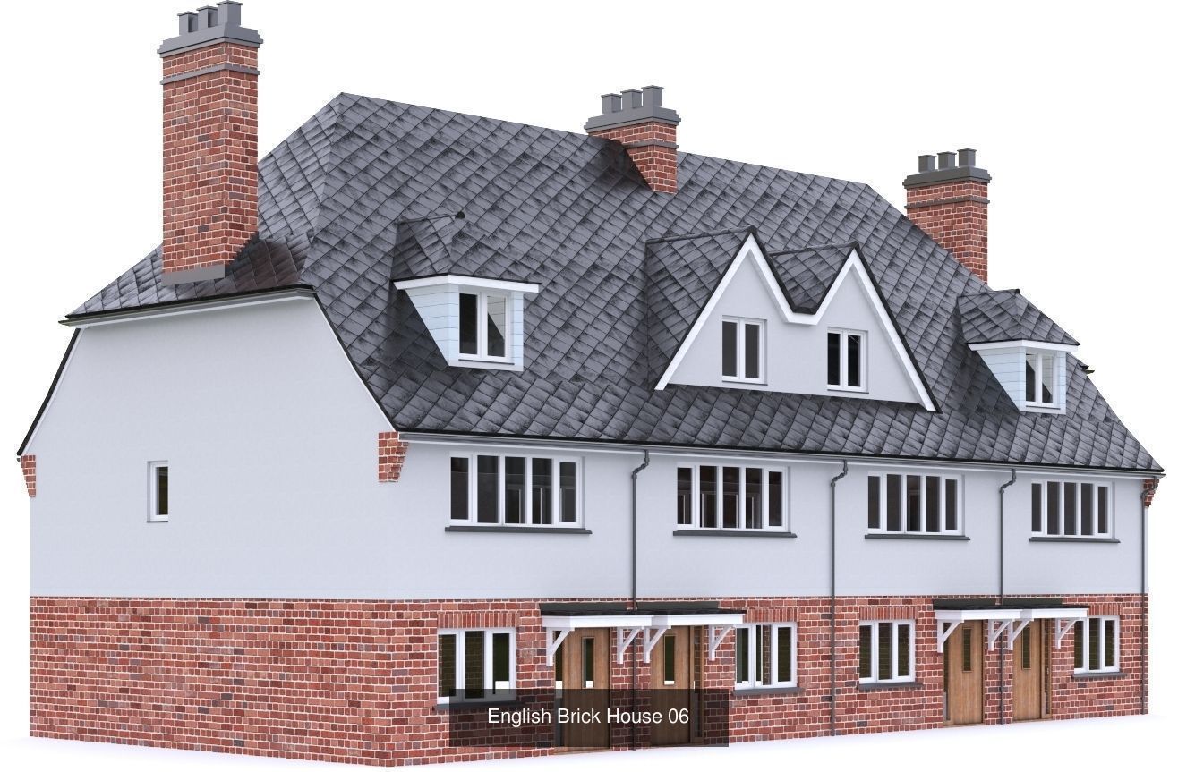 English Brick Houses 3D Model Collection_23