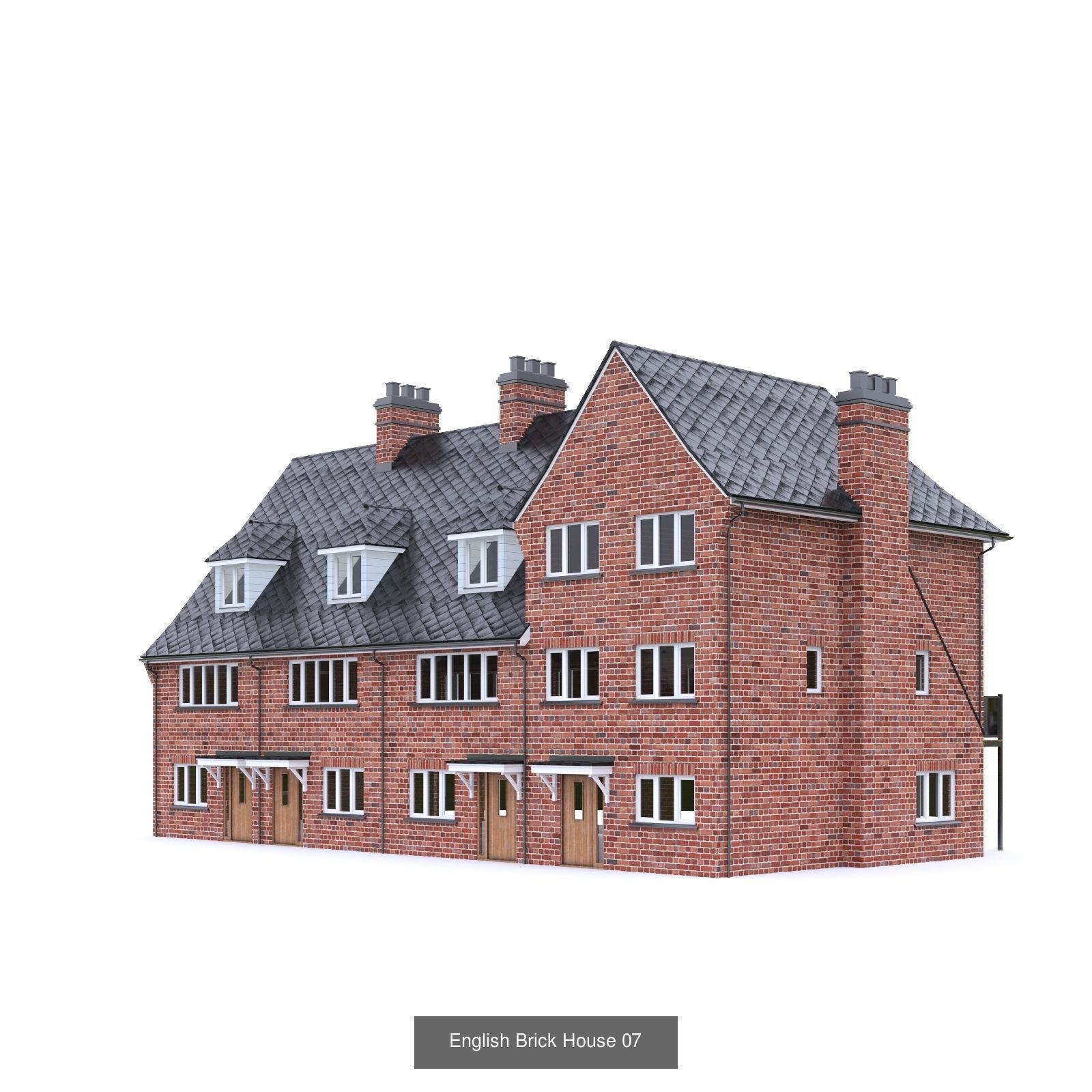 English Brick Houses 3D Model Collection_22