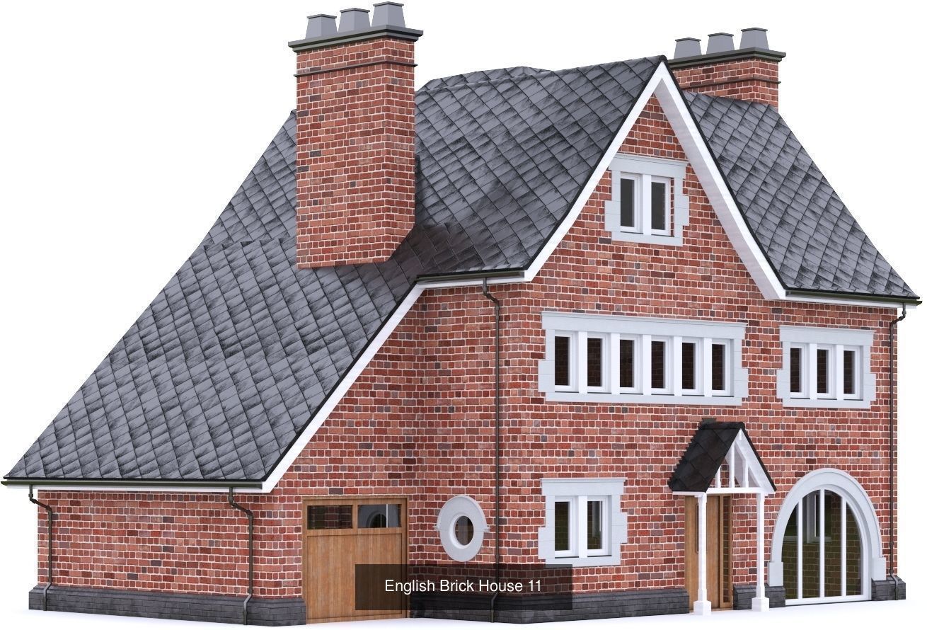 English Brick Houses 3D Model Collection_18
