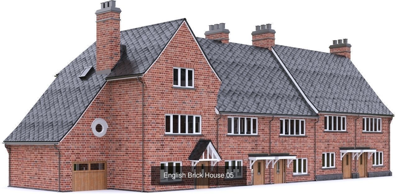 English Brick Houses 3D Model Collection_24
