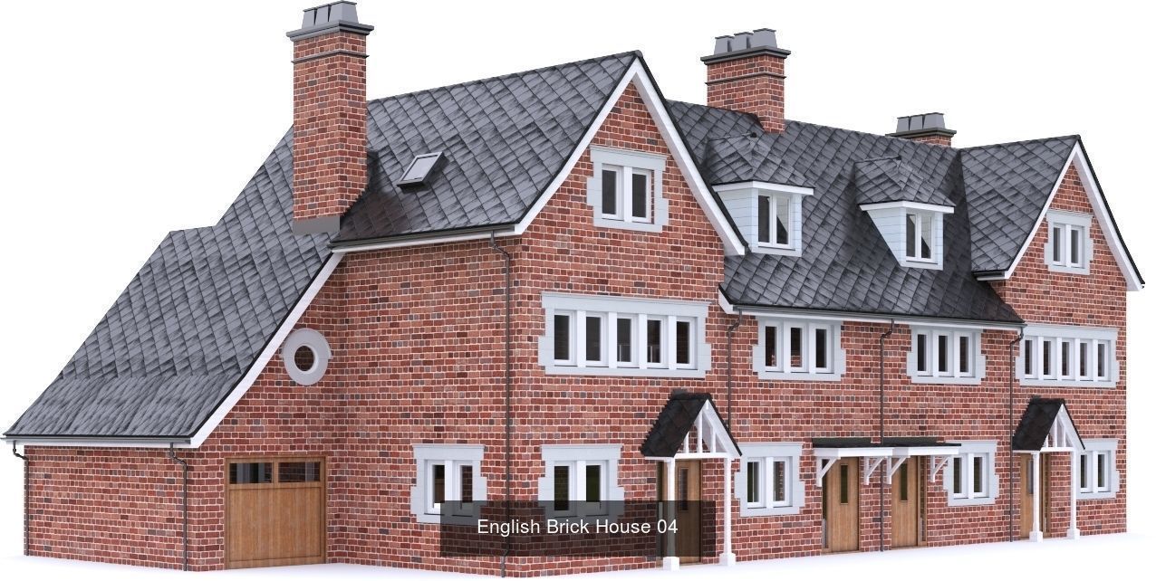 English Brick Houses 3D Model Collection_25