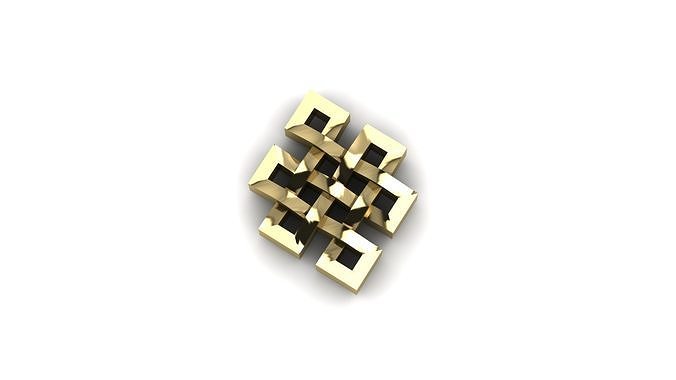 Buddhist knot 3D print model