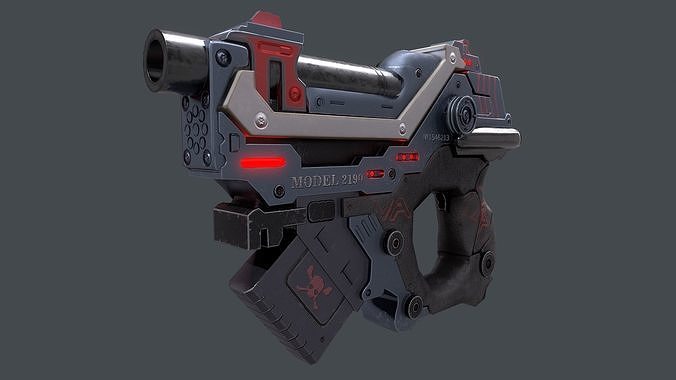 Sci-fi gun Low-poly 3D model