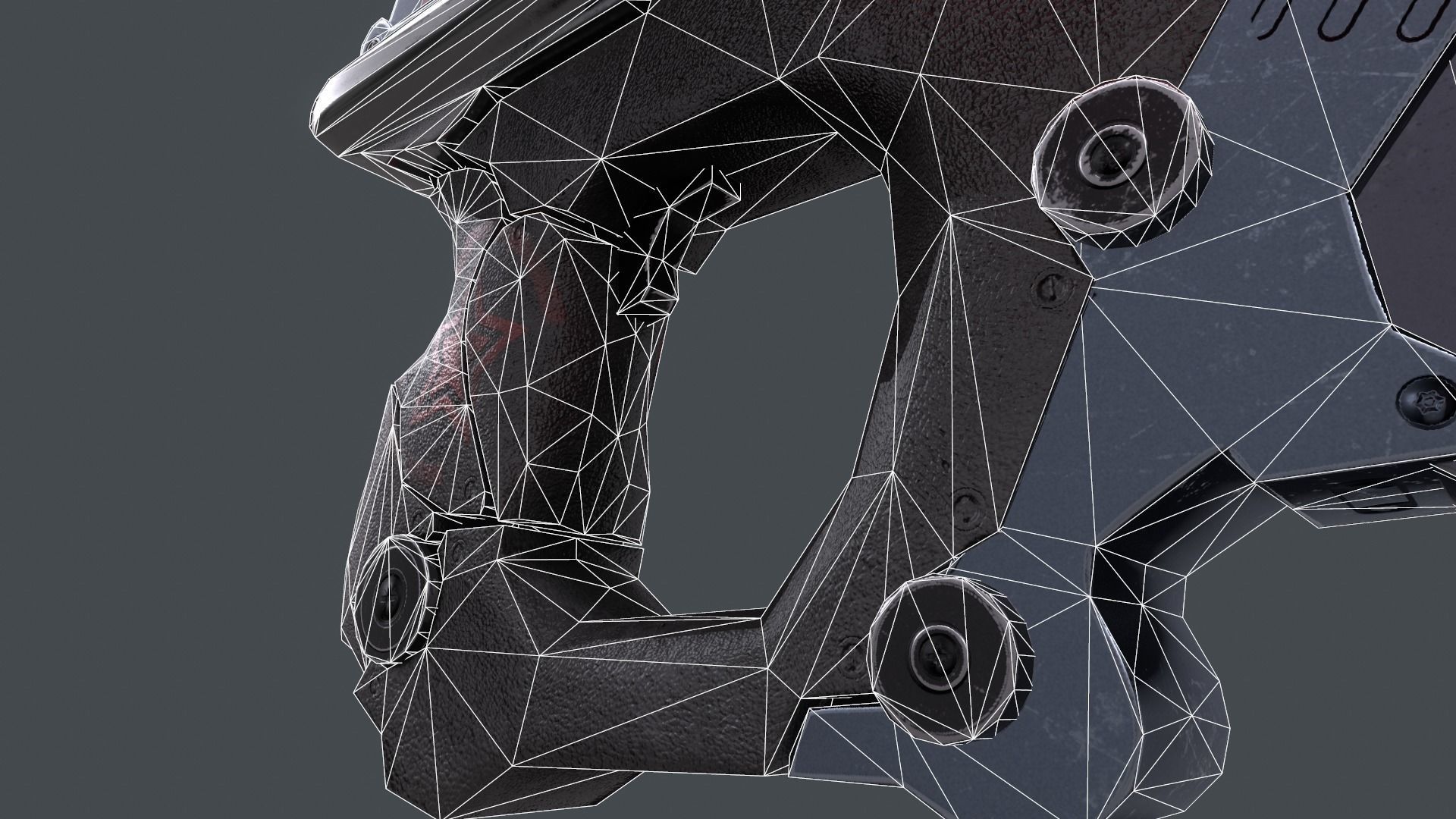 Sci-fi gun Low-poly 3D model_7